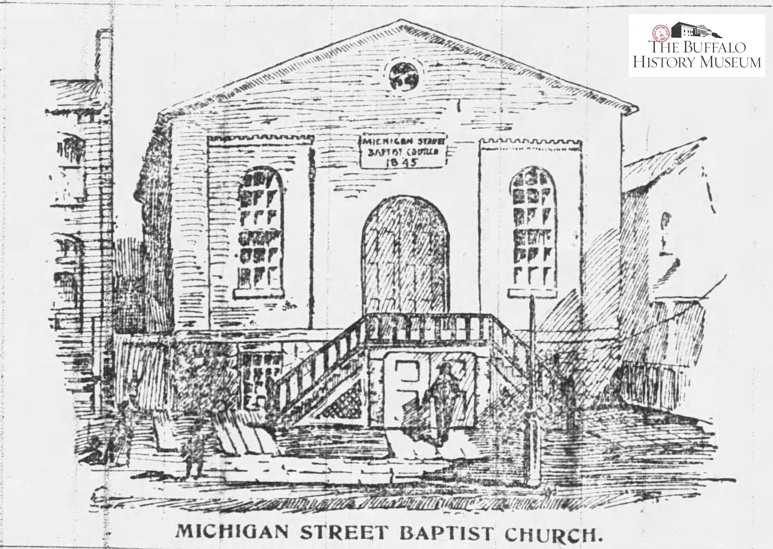 Drawing of Michigan Street Baptist Church. 1894