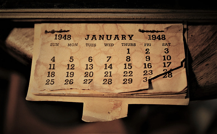 worn calendar page