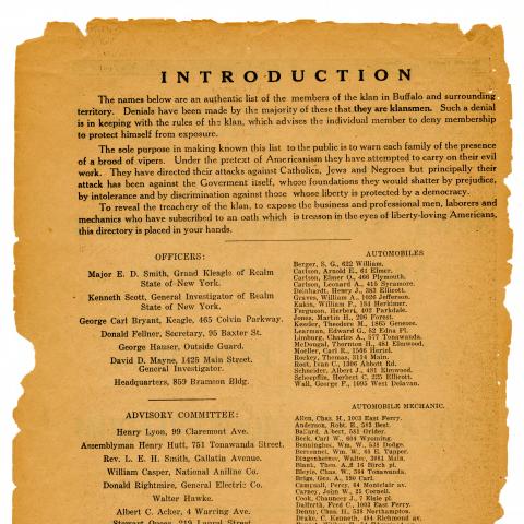 First page of Klan list
