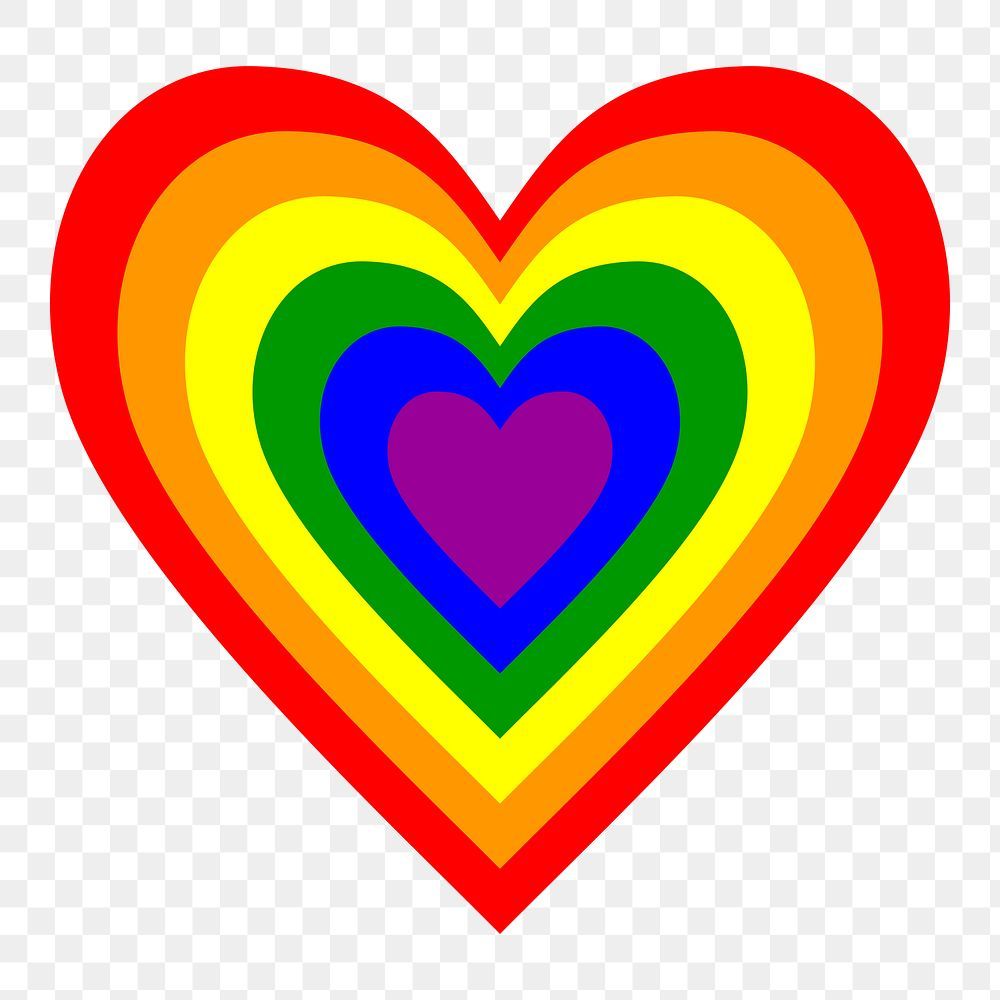Illustration of heart made of rainbow colors