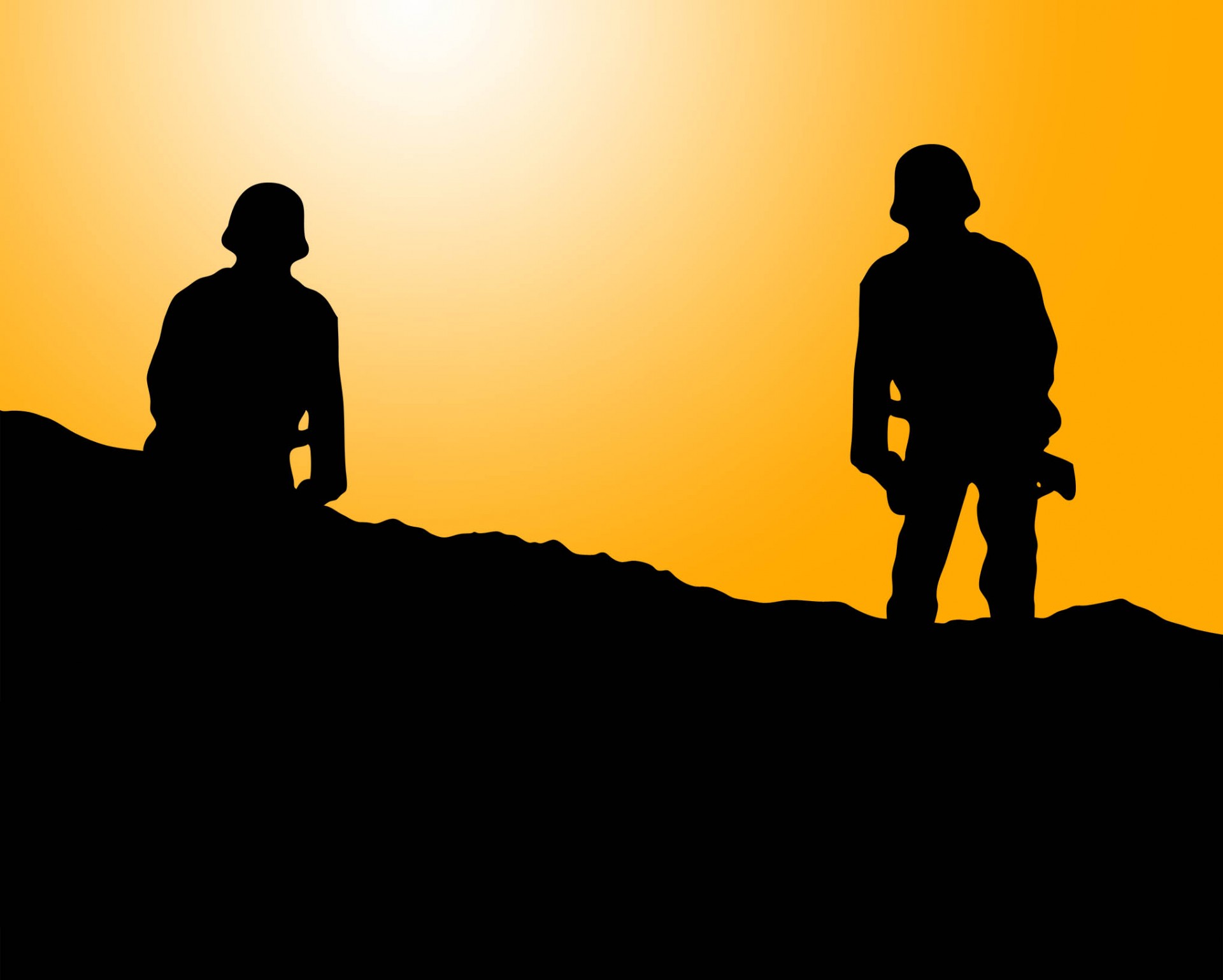 Soldiers at sunset
