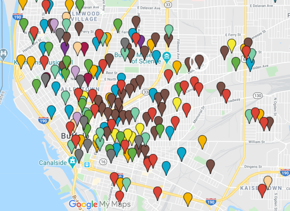 Churches in Buffalo, 1901: A Google Map