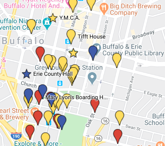 Cleveland, Grover: A Google Map of Sites in Buffalo