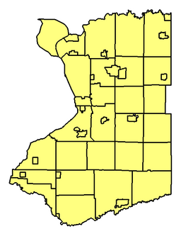 Outline map of the towns & villages of Erie County